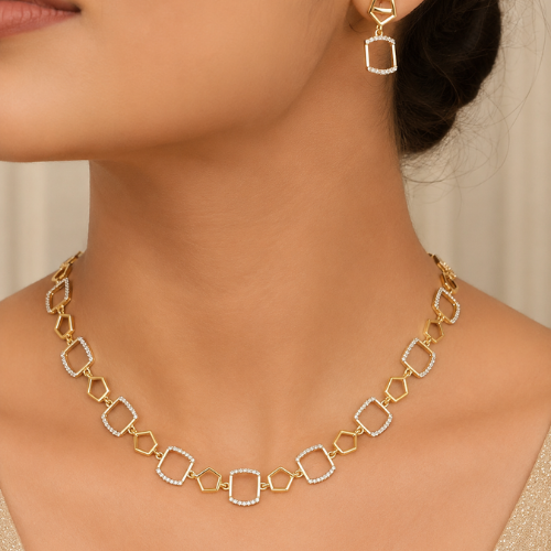 Imperial Square Link Necklace Set