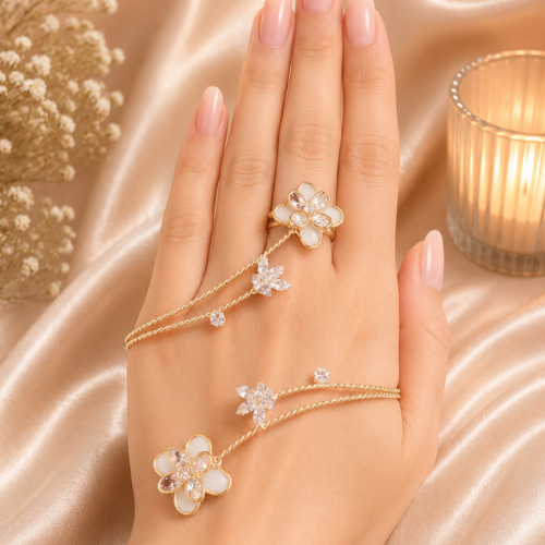 Blossom Crystal Hand Veil