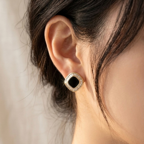 Midnight Luxe Crystal Stud Earrings