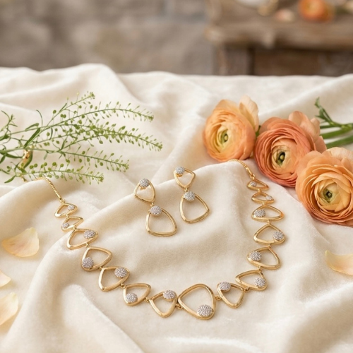 Golden Dewdrop Necklace Set