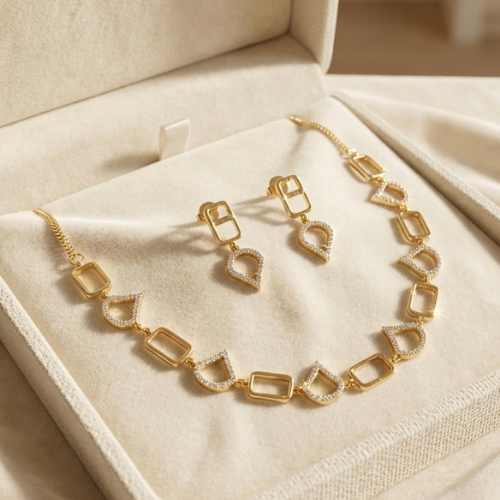 Luxe Geometric Necklace Set
