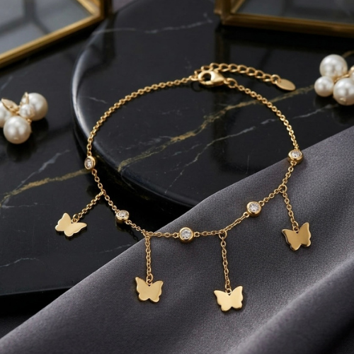 Golden Butterfly Charm Bracelet