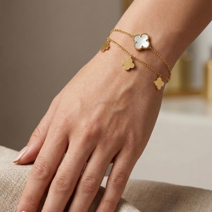 Gold Clover Charm Bracelet
