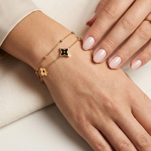 Triple Crystal Layer Bracelet