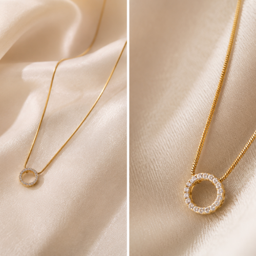 Crystal Circle Pendant Necklace