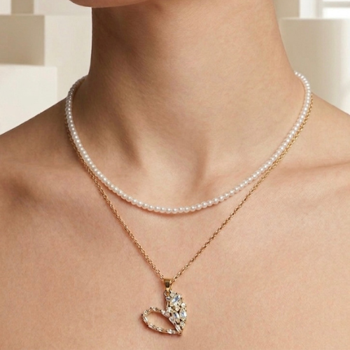Eternal Heart Pearl Necklace
