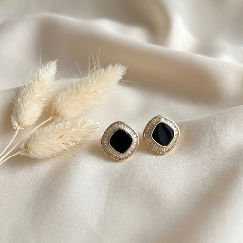 Midnight Luxe  Crystal Stud Earrings