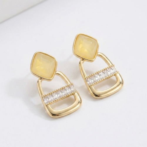 Golden Elegance Crystal Earrings