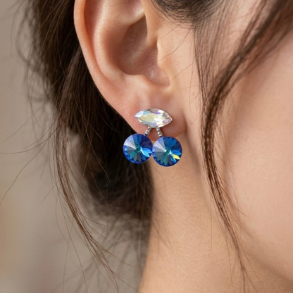 Sapphire Aurora Crystal Stud Earrings