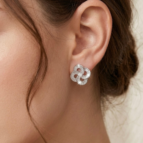 Infinity Blossom Crystal Earrings