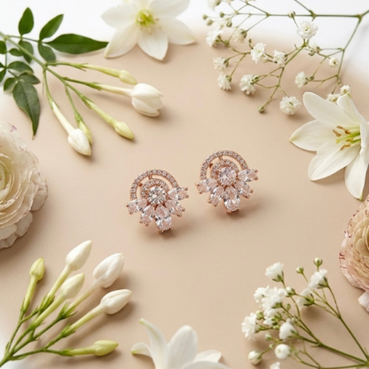 Royal Bloom Floral Halo Earrings