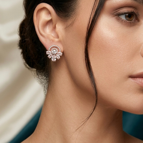 Royal Bloom Floral Halo Earrings