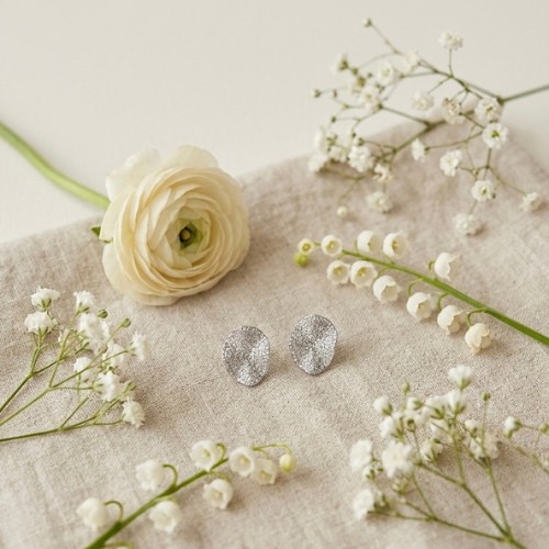Moonlight Textured Stud Earrings