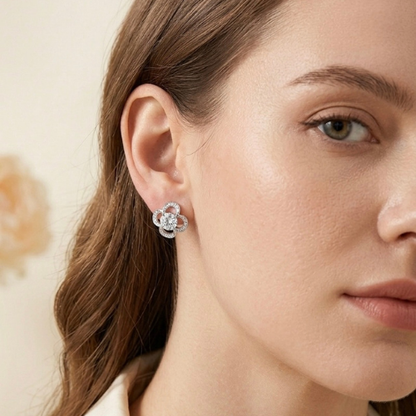 Blossom Sparkle Floral Stud Earrings